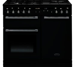 RANGEMASTER  Hi-LITE 100 Dual Fuel Range Cooker - Black & Chrome